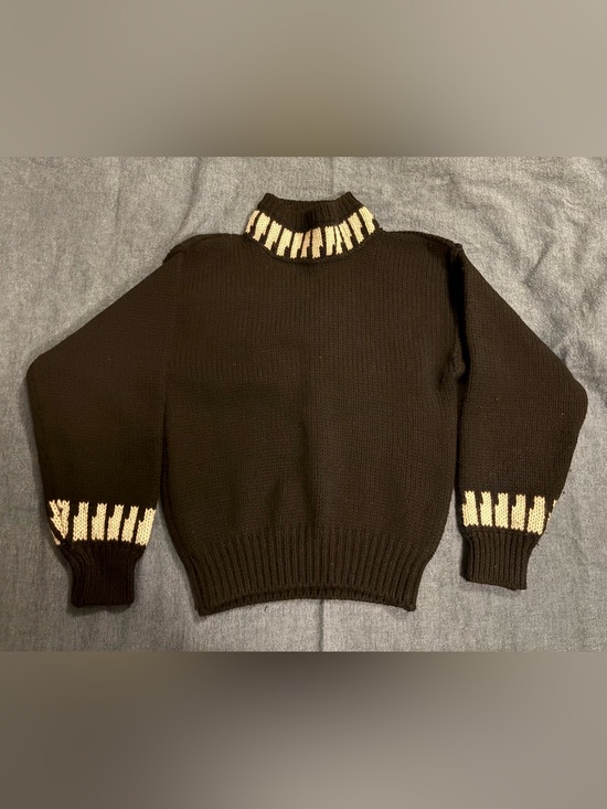 Esprit Sweaters - Esprit Sport Vintage 100% Wool Chunky Black White Piano Turtleneck Sweater